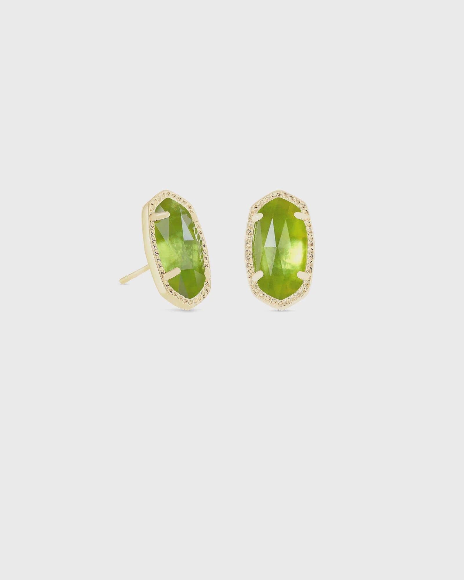 Ellie Earrings Rhodium Peridot Illusion