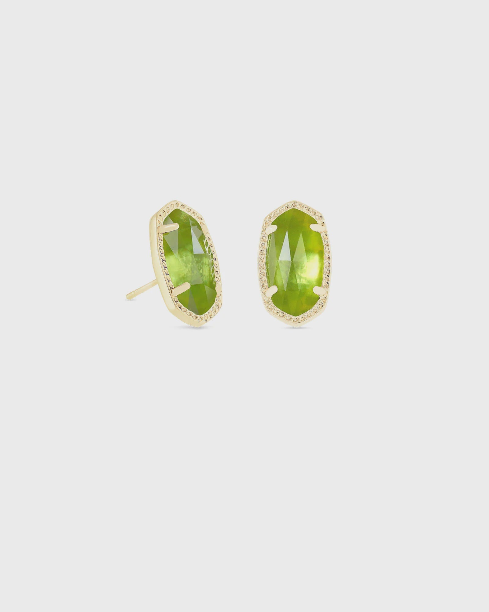 Kendra Scott Ellie Earrings- Rhodium Peridot Illusion