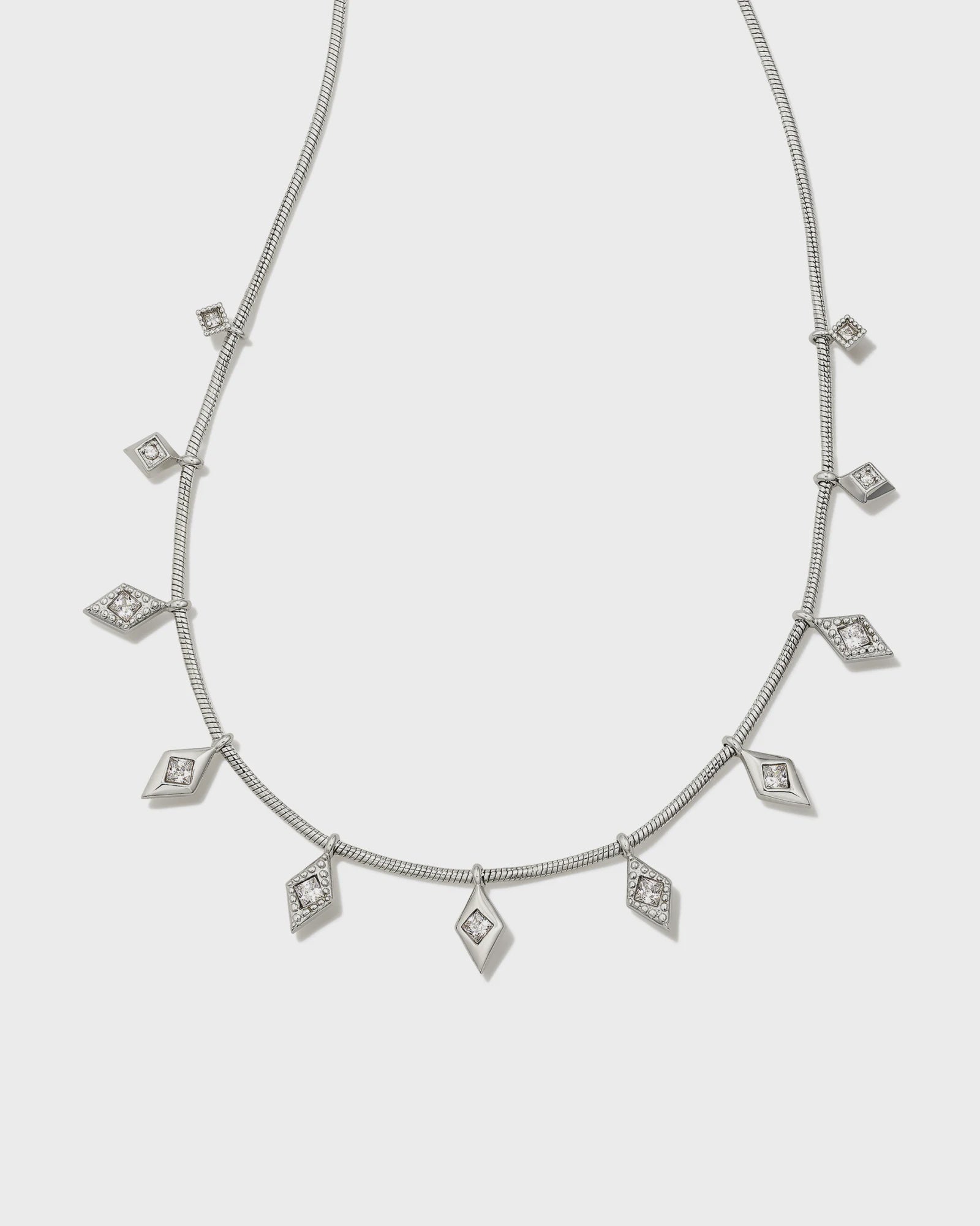 Kinsley White Rhod Necklace