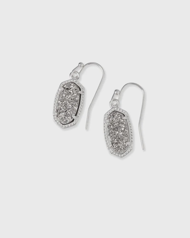 Lee Earrings Rhodium Platinum Drusy