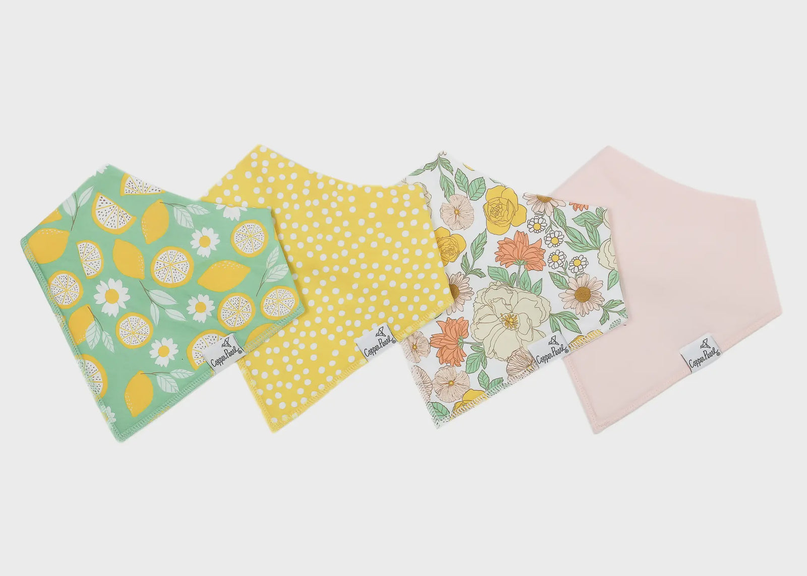 Lemon Copper Pearl Baby Bandana Bibs