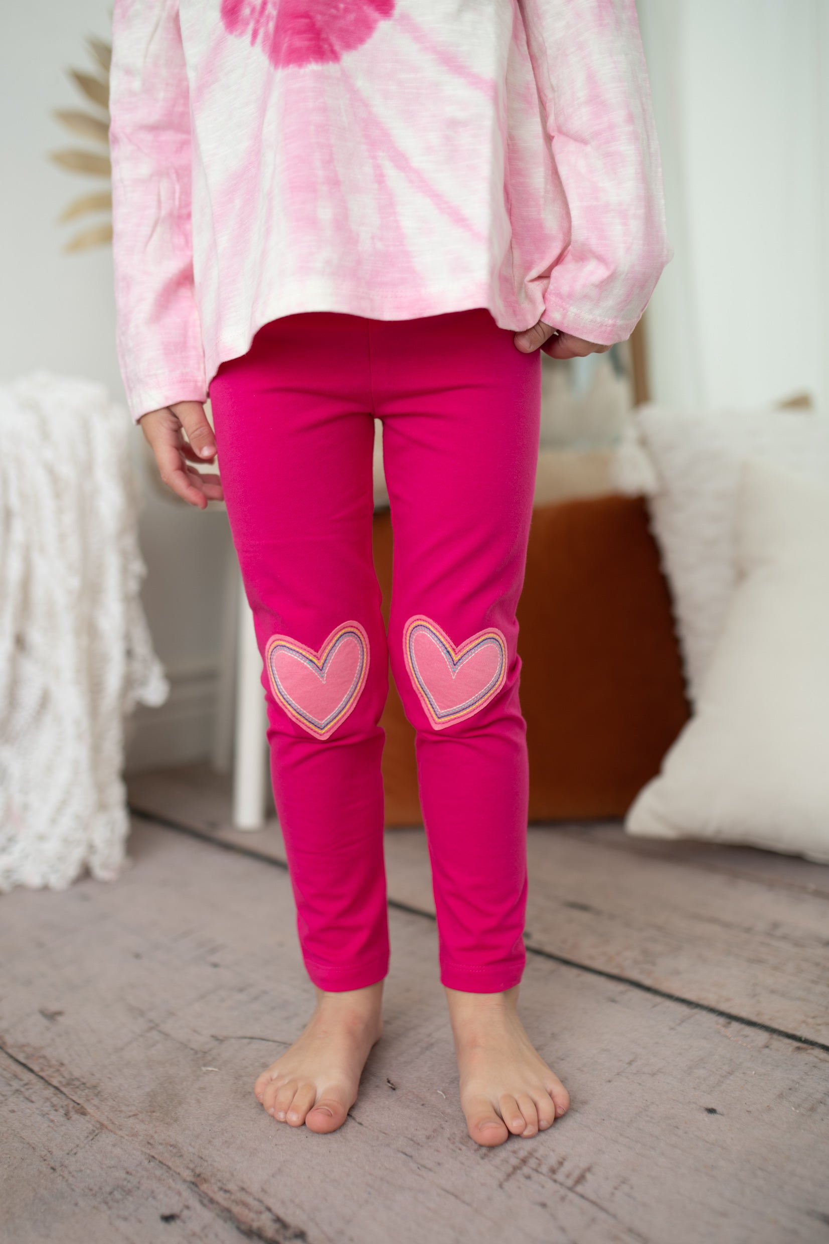 Magenta Heart Leggings