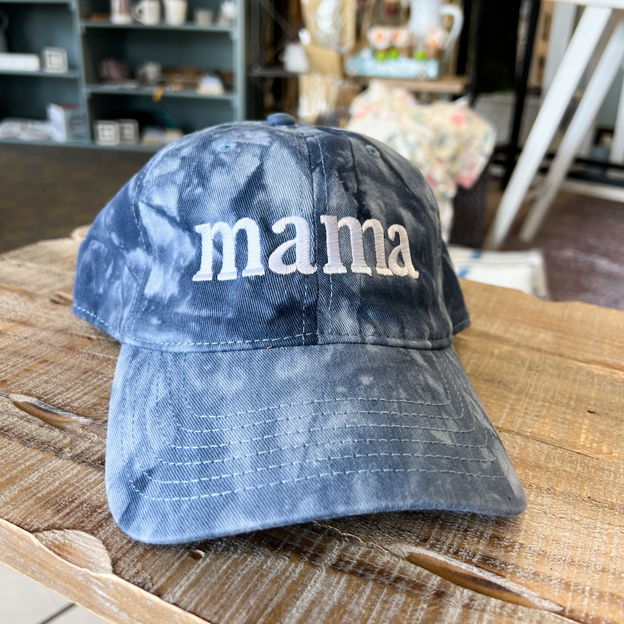 Blue Tie Dye Mama Hat