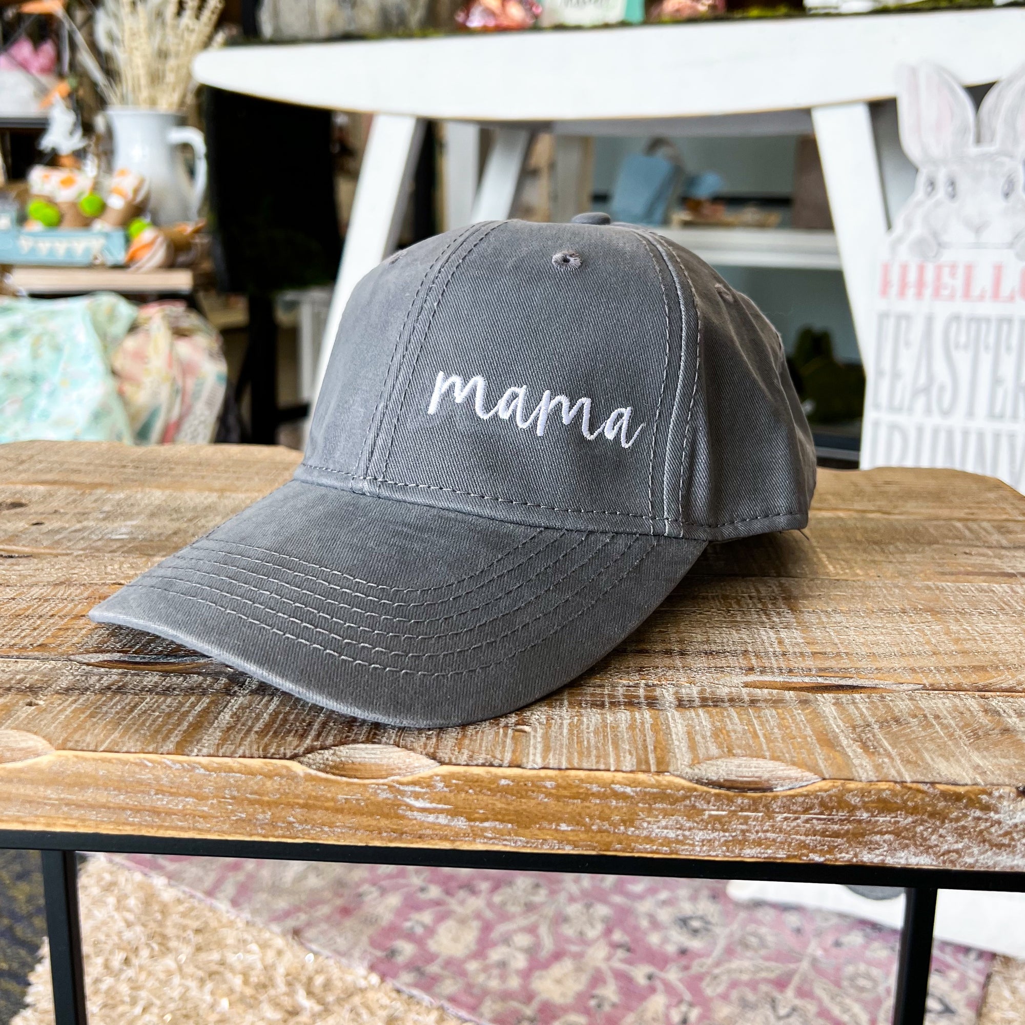 Grey - Small Script Mama Hat