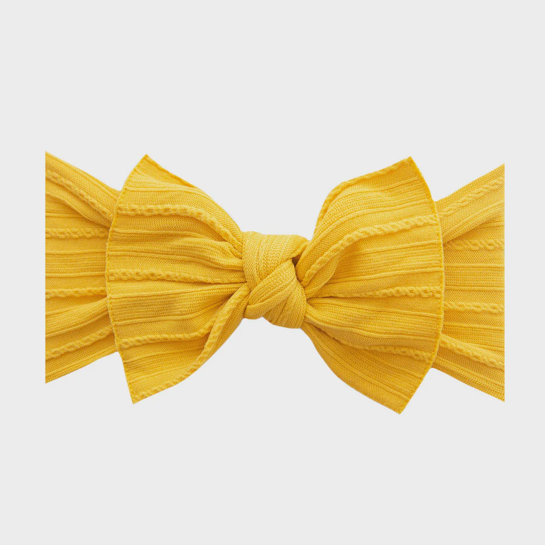 Baby Bling Cable Knit Knot: Mustard