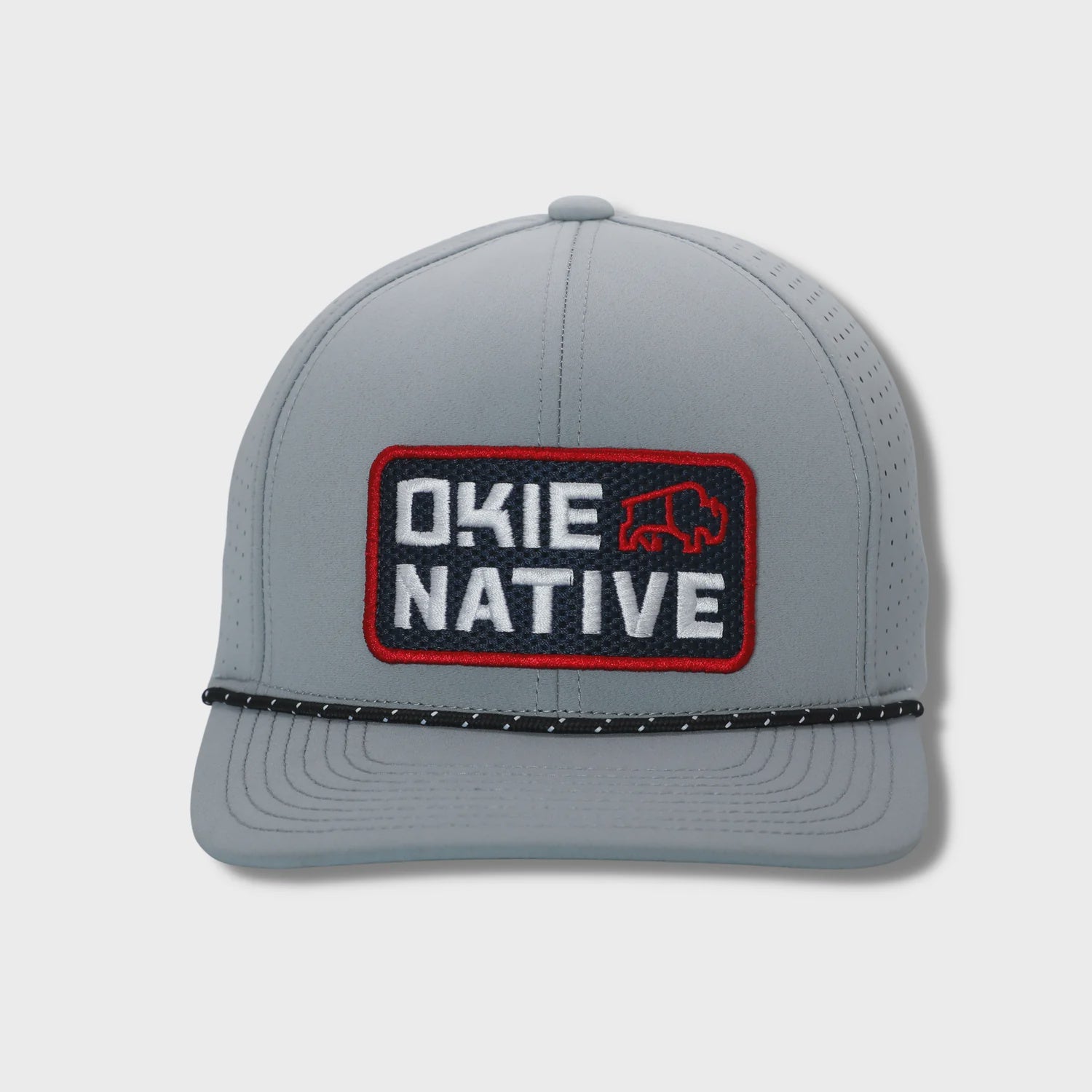 Okie Native-Grey with Blue & Red