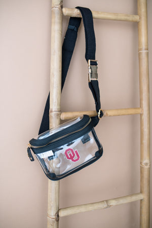 Clear OU Black and Gold Belt Bag