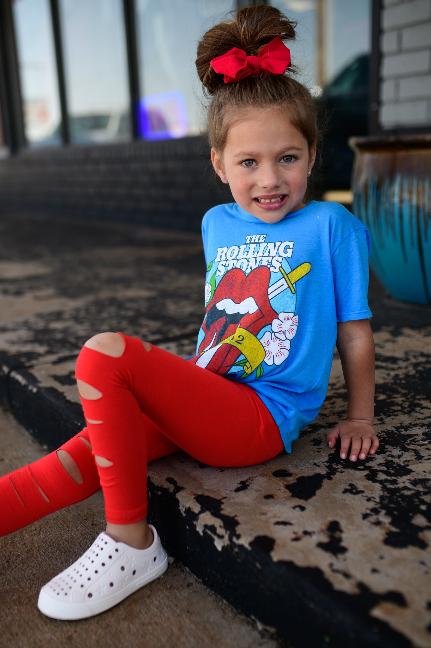 Ripped Leggings Red