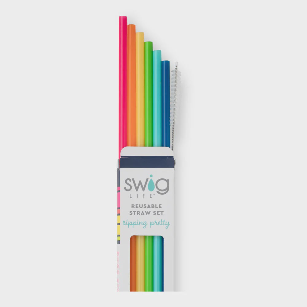 Rainbow Reusable Straw Set