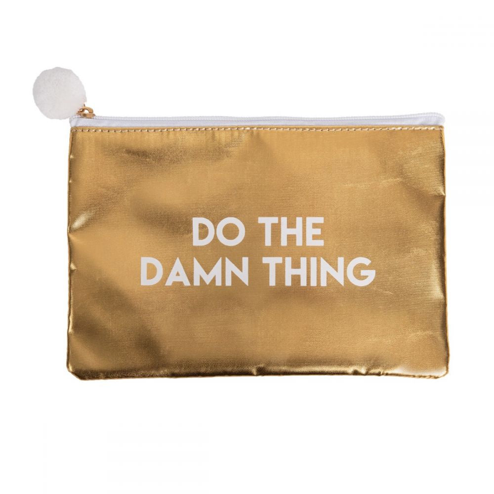 Do The Damn Thing Gold Cosmetic Bag