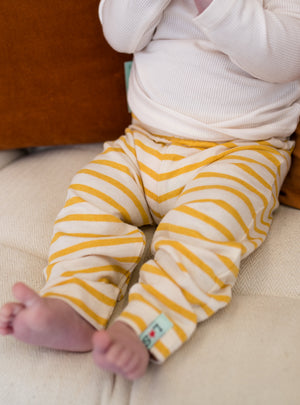 Girl's Yellow Stripe Leggings